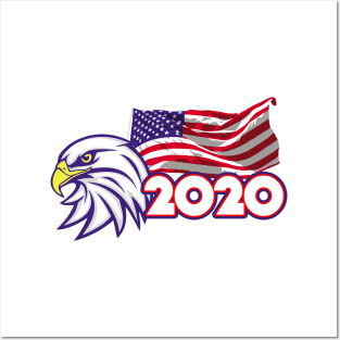 USA eagle and flag Patriotic 2020 Posters and Art